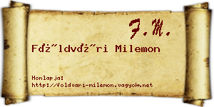 Földvári Milemon névjegykártya
